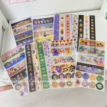 Korean cute sticker round strip and paper hand book decoration index mark paste 4 in