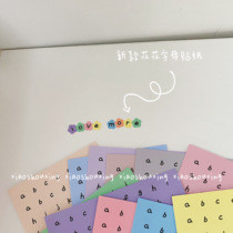 Petal ins color cute hand-painted English alphanumeric sticker sticker sticker sticker Handbook DIY collage material sticker