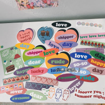 Korean Cherry love letter sticker girl heart phone case Computer hand account decoration material stickers