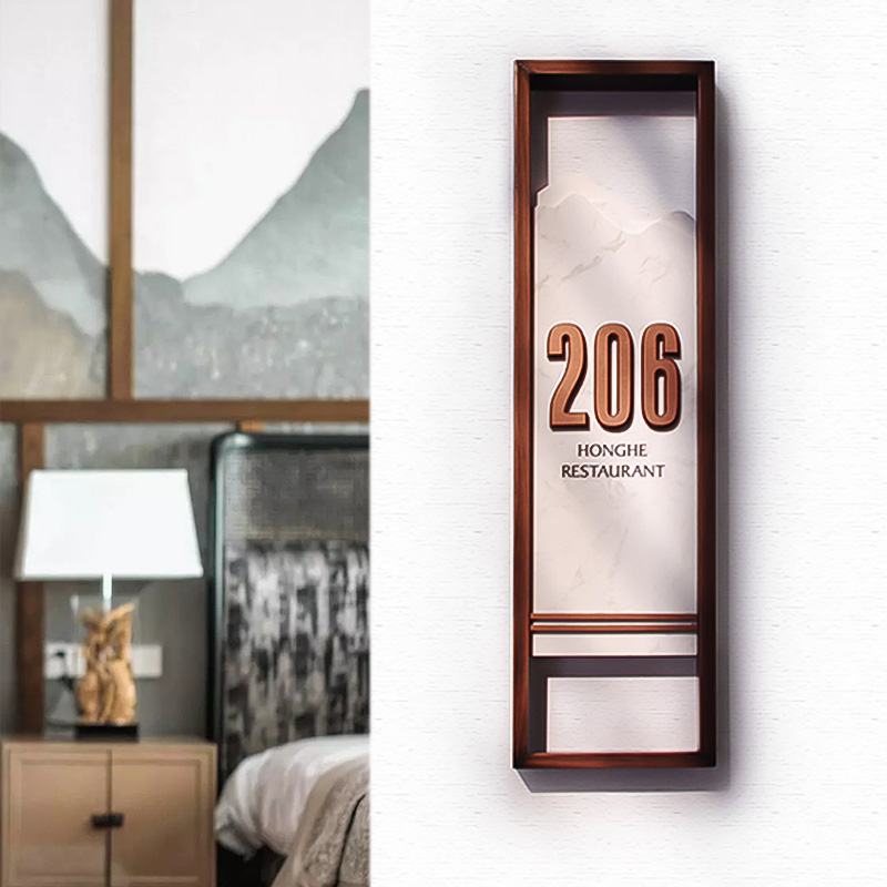 Marble material hotel box door plate custom homestay door plate creative signage hotel private room door number plate
