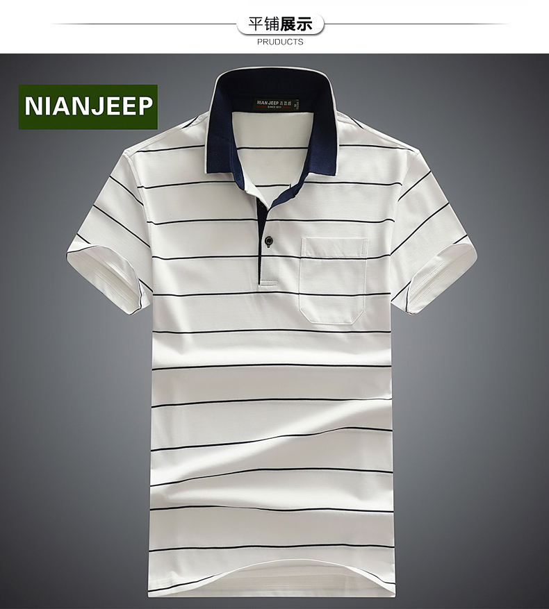 NIANJEEP Jeep Lá Chắn t-shirt nam ngắn tay kinh doanh bình thường cotton 2017 mùa hè người đàn ông mới của polo áo sơ mi áo polo nam đẹp