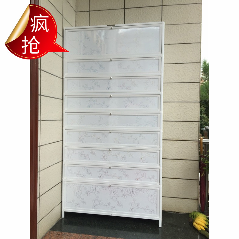 Clear Barn Thickened Balcony Aluminum Alloy Shoes Cabinet Waterproof Sunscreen Simple Stainless Steel Outdoor Balcony Economy Shoe Cabinet