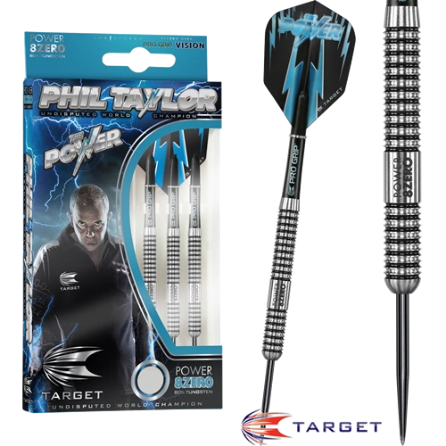 MỤC TIÊU Taylor Phill Taylor POWER 8 ZERO Black Titanium Vonfram thép - Darts / Table football / Giải trí trong nhà