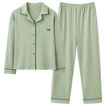 Pure cotton pajamas for women spring and autumn 2024 new long-sleeved womens home wear suit summer simple autumn can be worn outside