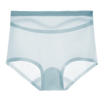 Ice Silk Seamless Boxer Briefs Womens Summer Thin Mid-waist Pure Cotton Antibacterial Crotch Anti-curling No-Hip Boxer Briefs