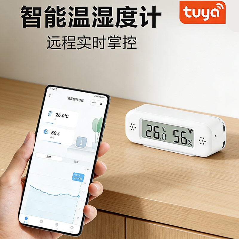 Wifi Smart Thermometer and Hygrometer Digital Display Mobile Phone Remote Control Mini Over-Temperature Alarm Temperature and Humidity Recorder Wifi Smart Thermometer and Hygrometer Digital Display Mobile Phone Remote Control Mini Over-Temperature Alarm Temperature and Humidity Recorder
