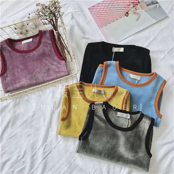 Mùa đông 2018 nhung mới hai mặt cộng với áo nhung ấm áp trẻ em nhỏ vest trẻ em Hàn Quốc quan ao tre em