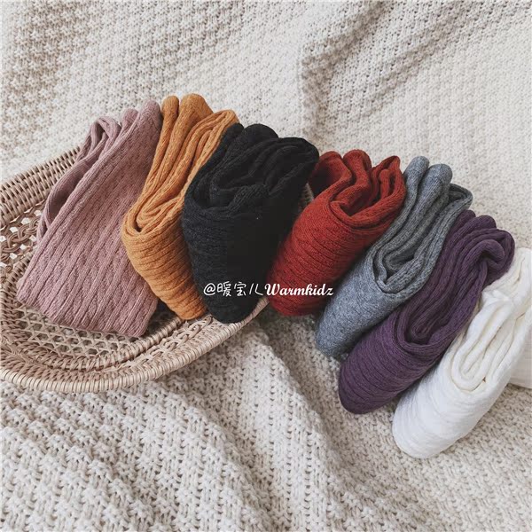 Mùa thu 2019 trẻ em mới Han Fan màu rắn chủ đề quần lửng vớ nhảy vớ dài cô gái mặc - Vớ tất điệu cho bé gái 