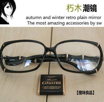 Han version of men and women's retro Yu Wenle Identical Glasses spectacle Nearsightedness Flat Mirror Star Style Bamboo Festival Black Frame Eyeframes