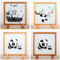 Shu Embroidery Handmade Embroidered China Wind Featured Gift Gifts Crafts Sichuan Chengdu Panda Souvenirs Small Pendulum Pieces