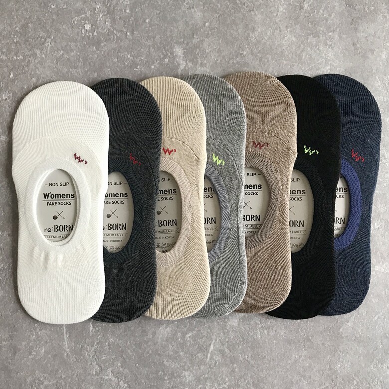 Imported from South Korea, invisible socks that don't fall off the heels, pure cotton, invisible, non-slip, spring and summer, simple women's socks