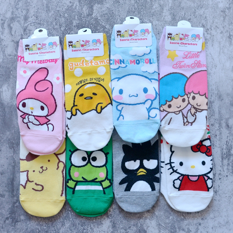 South Korea imported low-top boat socks pink cartoon spring and summer socks cartoon animation candy color cotton socks women's socks