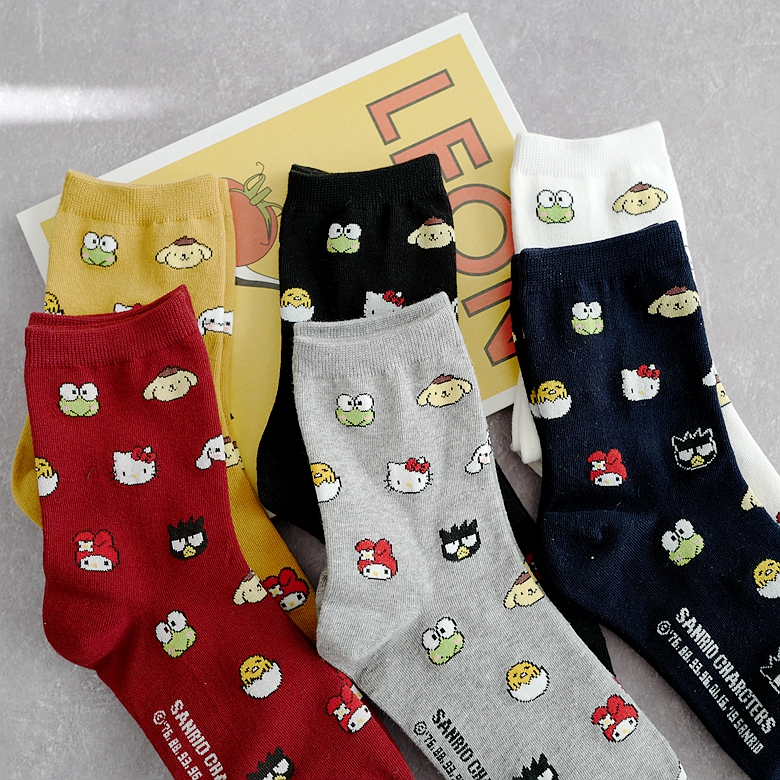 New Korea Imports Cute Cartoon Pure Color Autumn Winter Women Socks small animals Melotti pure cotton midbarrel socks women socks