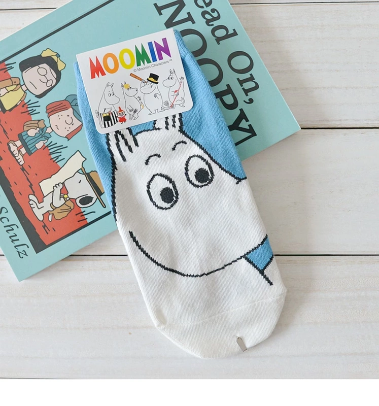 Sản phẩm mới Hàn Quốc nhập khẩu tất hoạt hình nữ dễ thương Moomin thấp thuyền tất nữ vớ bông vớ thuyền bốn mùa tất - Vớ mắt cá chân