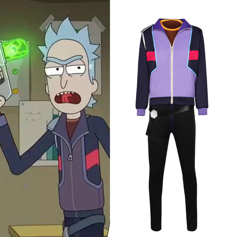 Rick and Morty Cosplay Costume Crazy Scientist Rick Full Set Cosplay Costume Halloween Performance Costume