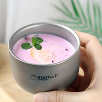 Pure Titanium double-layer wide mouth water Cup camping party beer beverage insulated titanium cup tourism Tea Leisure titanium cup