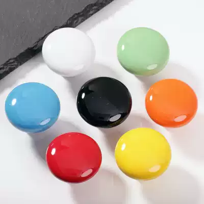 Colorful candy color bright and cute ceramic round handle Pastoral modern simple overall cabinet wardrobe door drawer small handle