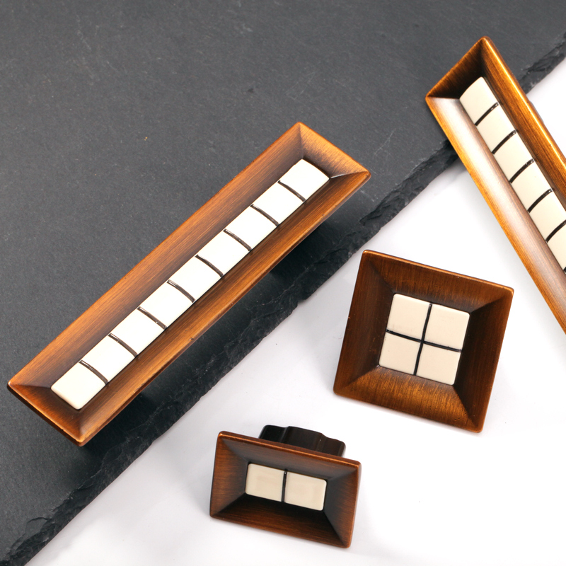 6752 Coffee Ancient Mosaic Antique Antique Handle with European and American Retro Drawer Closet Door Handle