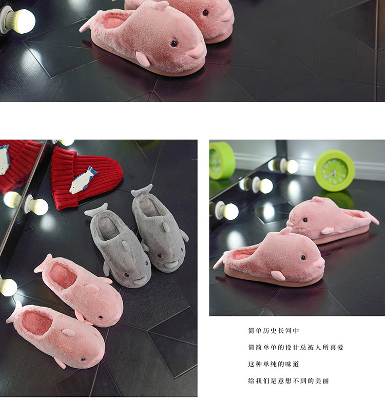 Dép cotton mùa thu và mùa đông nữ dễ thương dày đáy nhà đôi chống trượt nửa gói với dép bông mặt trăng mùa đông - Trang chủ dép đi trong nhà tắm