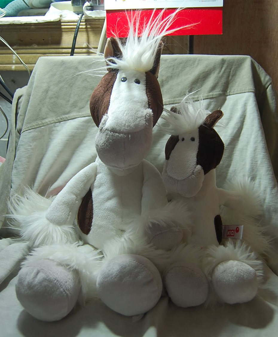 Export stock of the original German Nici Horse Club series white pony doll dude plush toy old style