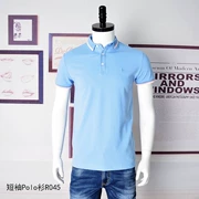 Đồng bộ mới 2019 hè nam áo thun ngắn tay cotton co giãn nam màu trơn áo thun ngắn tay R045 - Polo