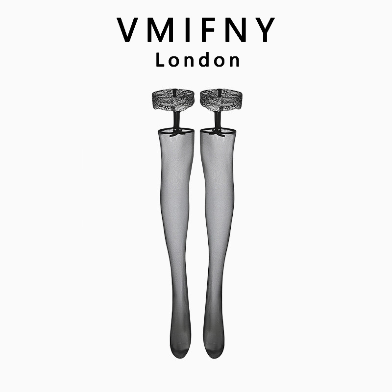 Uk Vmifny Sexy High-Tube Over-The-Knee Lace Stockings, Lace-Trimmed Long Stockings, Thin Silk Stockings for Women, Pure Desire Style