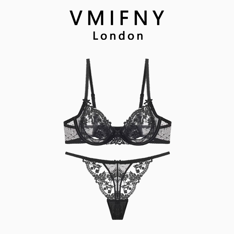 Uk Vmifny Sexy Lingerie Set for Women, Lace Sensual Push-Up Bra, Anti-Sagging Thong Bra
