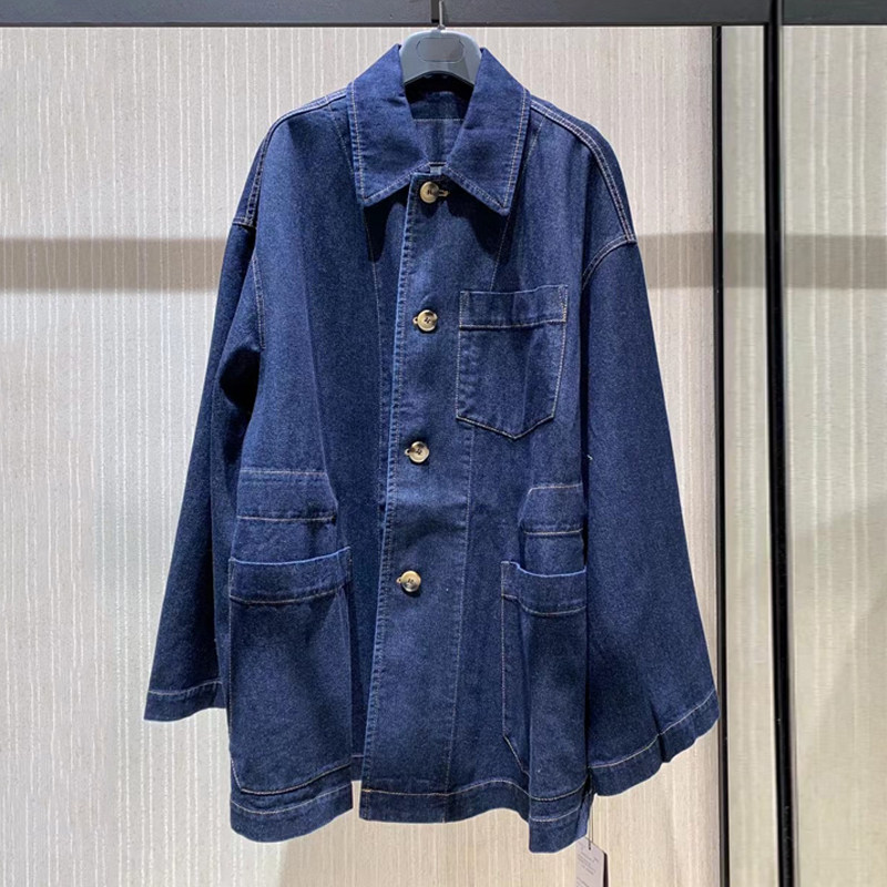 Brother of the Gothic new 2022 Spring special cabinet with the same paragraph 100 lap casual loose large size Slim Jeans Mid-Length Jacket Woman