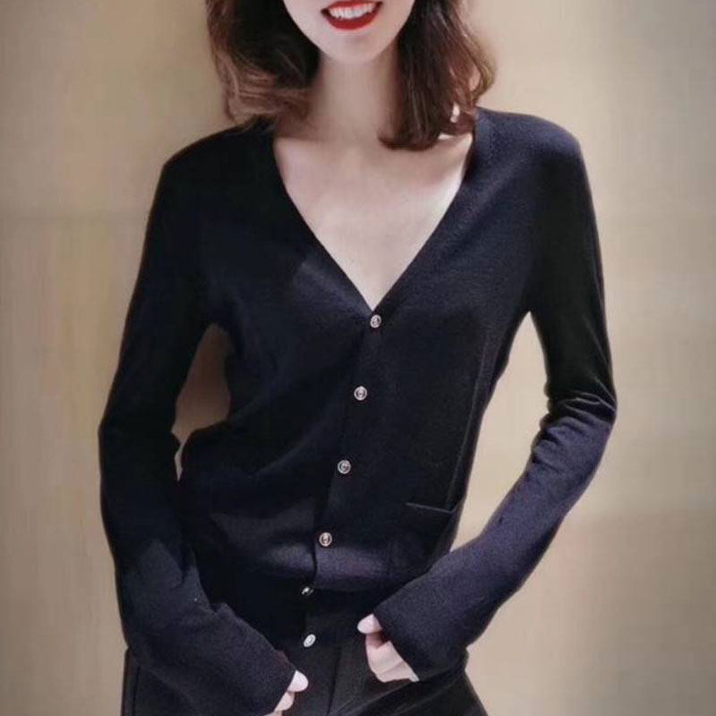 Amasch new women's clothing 2021 spring new domestic wild knitted cardigan wool thin coat