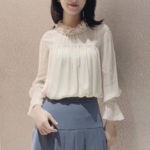 Amasch new womens official website domestic 2021 spring new lace collar horn pullover shirt shirt