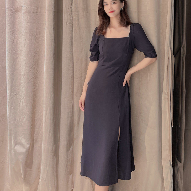 Brother's new 2022 domestic summer Hebbon wind square collar open fork with thin and light cooked wines