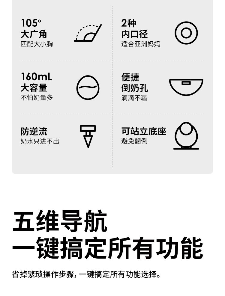 小白熊免手扶双边电动吸奶器全自动便携贝壳收纳包配件无极挂脖 — 22