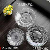 Fashion European style glass fruit tray meeting room transparent fruit tray Home Number fruit tray