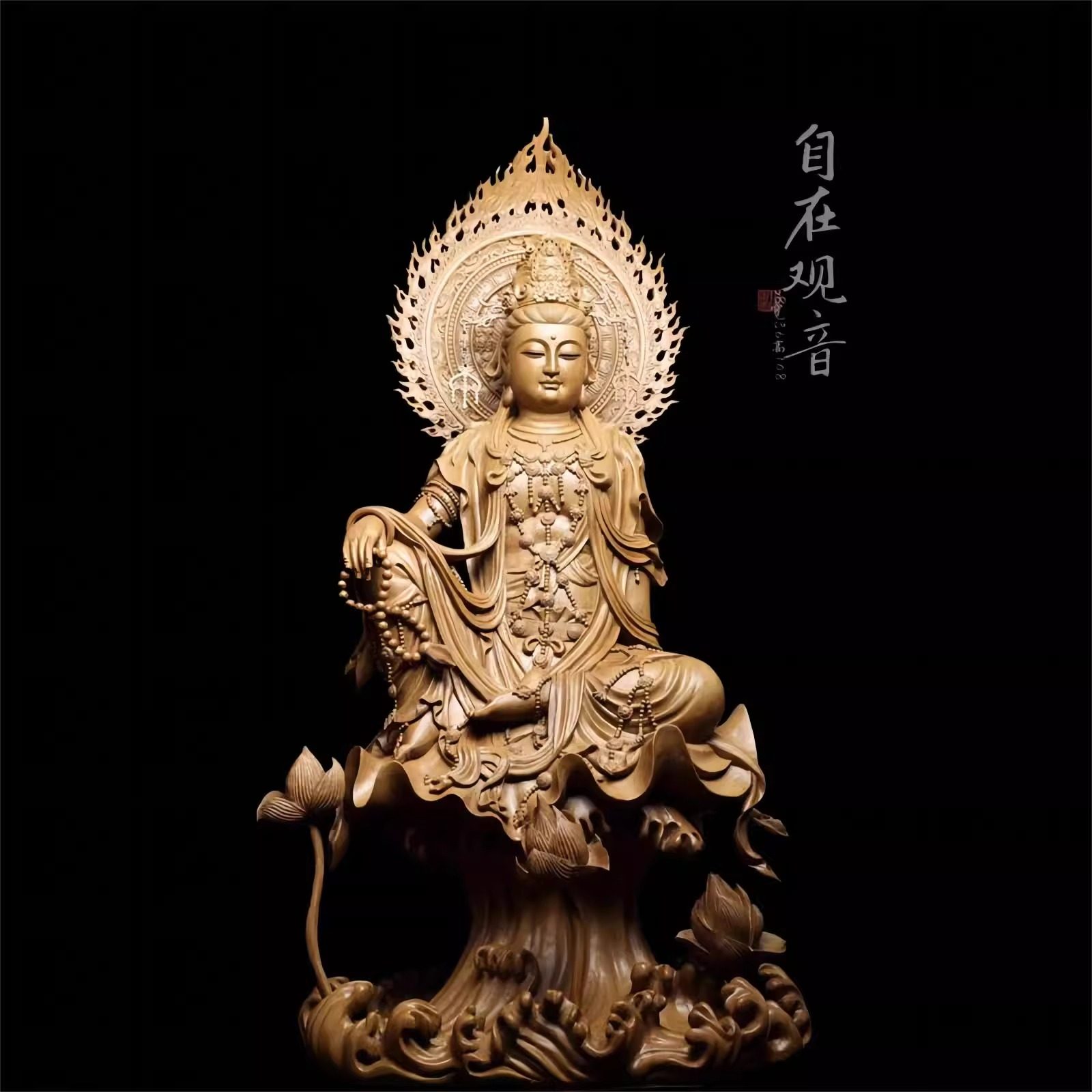 天然沉香木雕摆件老山檀香紫檀猛犸整料佛像工艺品摆件手工雕刻