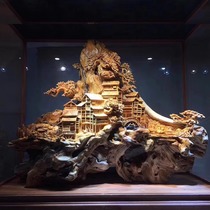 Taihang Thuja root carvings old wood carvings from the mountains landscapes flowers and birds Guanyin Maitreya figures ornaments handicrafts