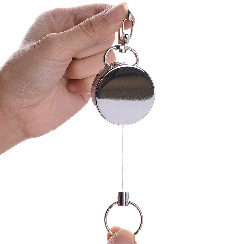 Wire rope keychain - all metal wire nylon - pull - tap - proof anti - theft and anti - loss - retractable key chain