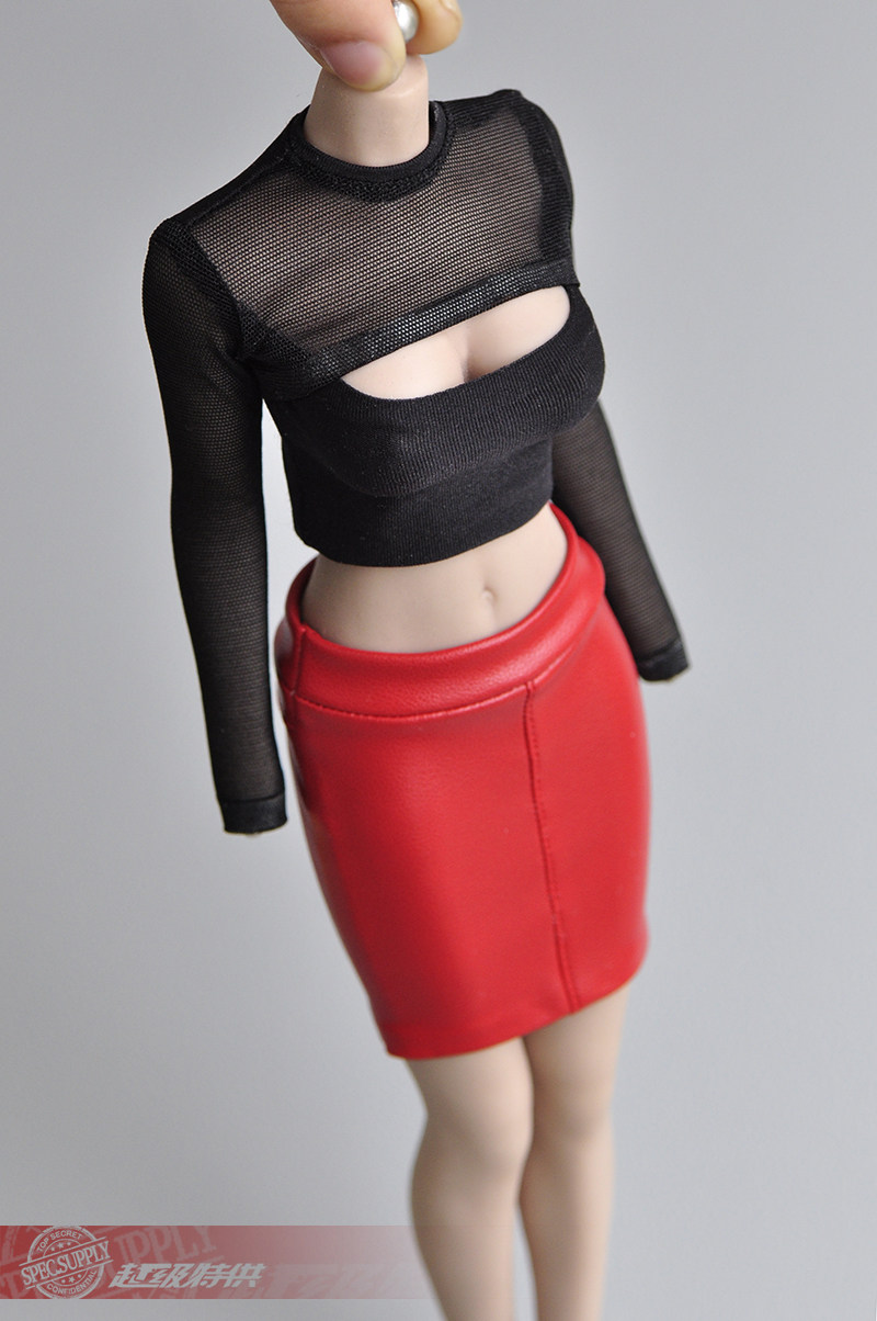 1 6 female soldier human model accessories clothes 12 inch movable doll tbl plastic body ph sexy tight leather wrap skirt