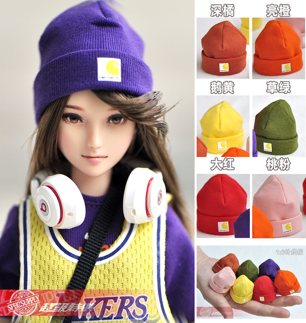 1 6 men and women soldiers cold cap 12 inch trend of knitting hat multi - colored fashion street