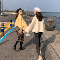 2020 Autumn and Winter new white short double-sided cashmere coat womens woolen tweed coat