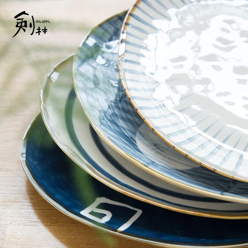 Jian Lin creative Japanese hand - made ceramic plate restoring ancient ways is vegetable salad fruit bowl water dish dish dish characteristics