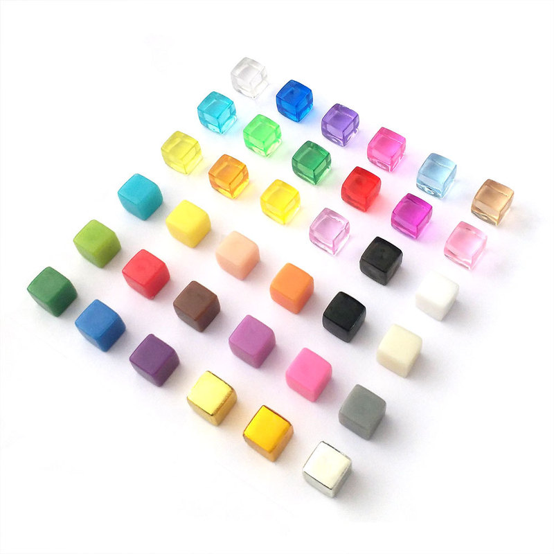 100 DIY Acrylic Transparent Square Solid Cubes Tabletop Game Token Cube Markers