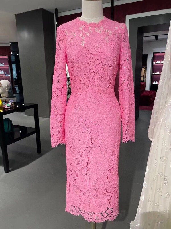 Ogarma Women's Long Sleeve Lace Dress 2024 Spring and Summer