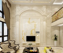 Villa Design Stone TV Background Wall Modern Fashion Duplex Stone Film & Film Wall Marble Full House Custom