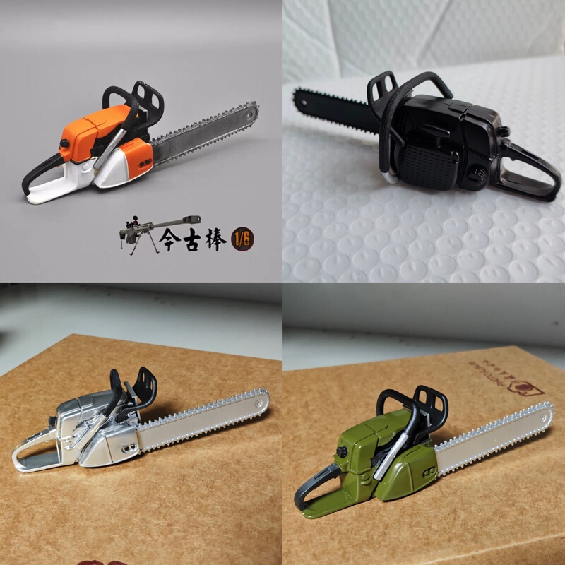 1/6 Scale Soldier Fire Fighting Tool Model Handheld Chainsaw Electric Saw Logging Saw DIY Chainsaw Horror Doll