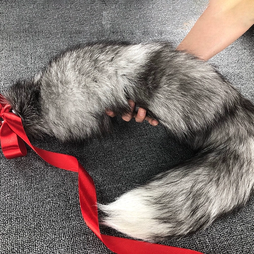 Быстро разобрать анальную заглушку 70 см Silver Blue Fox True Fox хвост наш хвост хвост