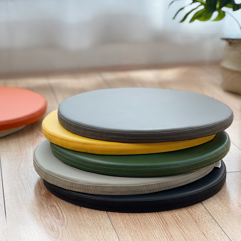 Round cushion memory cotton leather cushion cat floor cushion with tatami floating window anti-slip chair cushion thin round stool round chair seat cushion