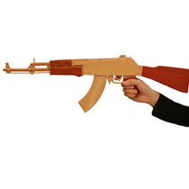  OGG CRAFT creative burst rubber band gun Wooden AK toy can fire soft bullet wooden gun