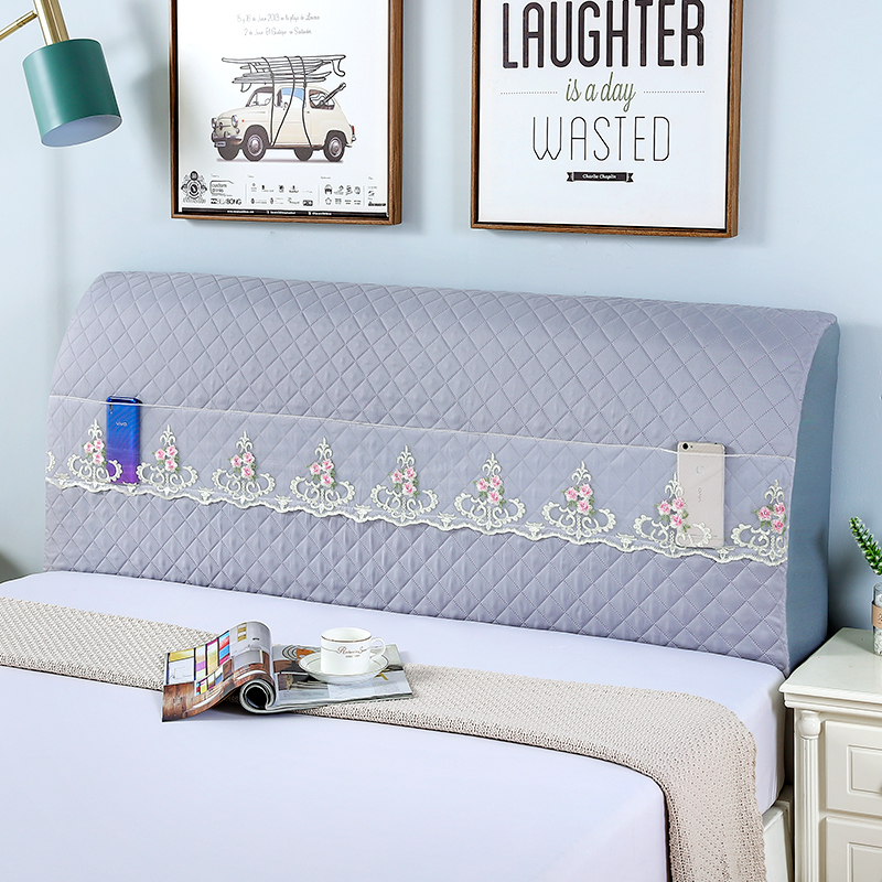 Headboard Hood Thickening Clip Cotton Soft Bag Headboard Dust Cover All-bag Cloth Art Elastic Headboard Covered Solid Wood Bedside Bed Bag