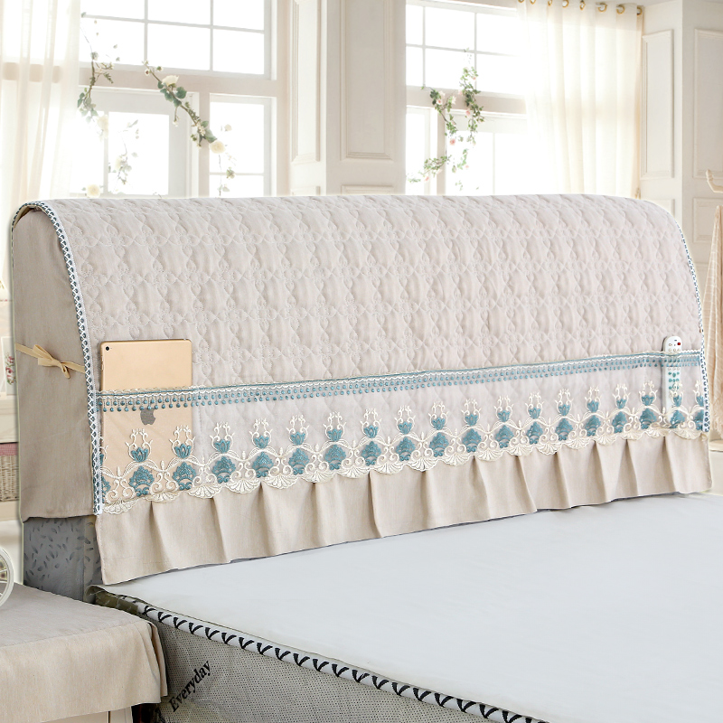 Modern and simple all-inclusive bed cover dust cover fabric can be removed and washed single double 1 5 meters 2 meters solid wood bed cover