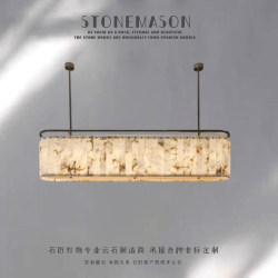 Marble Strip Light Luxury Post-Modern Dining Room Chandelier Designer Duplex Apartment Private Room Restaurant Chandelier